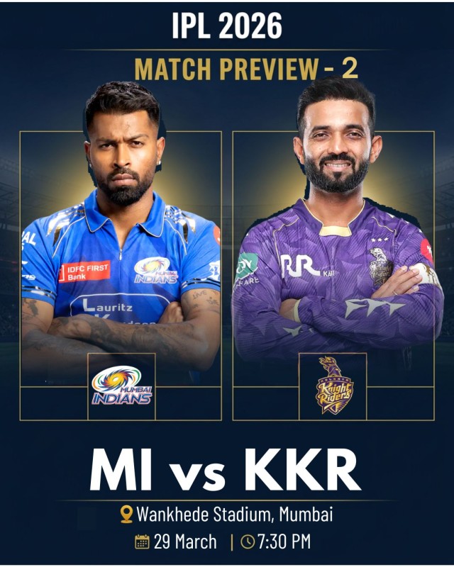 MI vs KKR IPL 2026 Match 02 prediction and preview