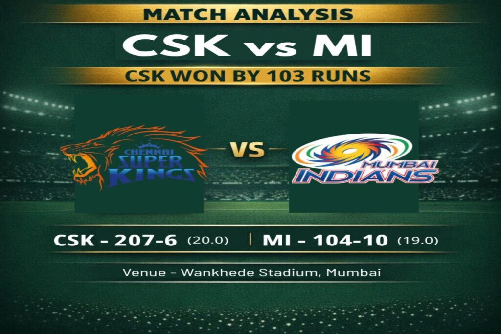CSK vs MI Match Analysis showing Scorecard