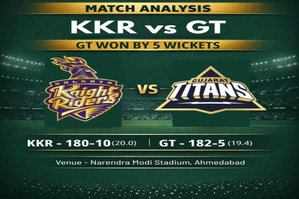 KKR vs GT Match analysis: Shubman Gill unbeaten 77 GT chase Ahmedabad